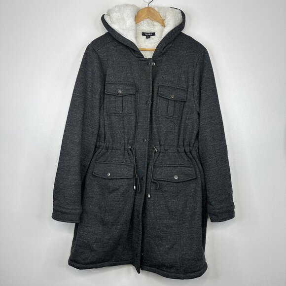 torrid Sweaters - Torrid  Fur Lined Long Cinch Waist Sweater Hooded Jacket Grey  Size 2 (2X)